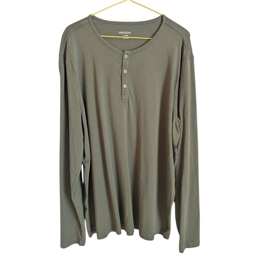 UNTUCKit Henley Shirt Men XL Minimalist Earthcore Casual Staple Comfy Gorpcore